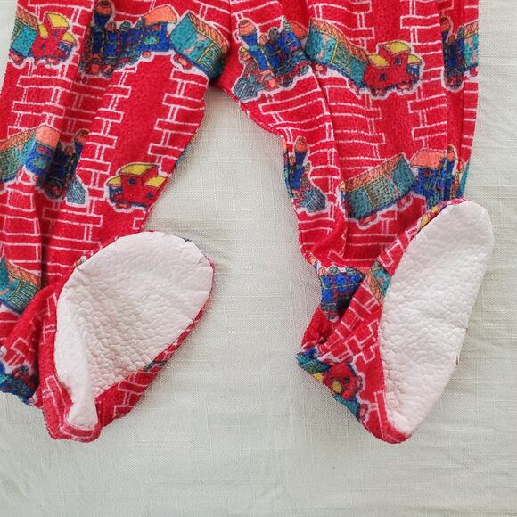 Vintage Train/Railroad 2-Piece Footed PJs 24 months/2t - Picture 3 of 6